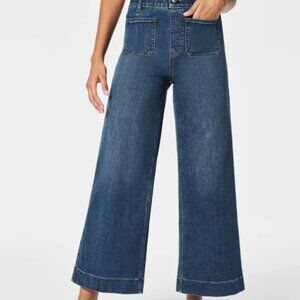 Spanx Cropped Wide Leg Jeans with Patch Pockets